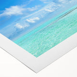 Rolled canvas art depicting a stunning seascape design, showcasing vibrant blues and calming waves, ideal for enhancing coastal-themed interiors.