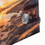 Close-up of a stunning acrylic glass wall art piece showcasing vibrant seascape design, highlighting rich blues and greens, perfect for coastal decor enthusiasts. Ideal for enhancing modern interiors with artistic flair.