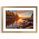 Elegant gold-framed wall art featuring a serene seascape design, showcasing gentle waves and a pastel sky, perfect for coastal-themed decor.