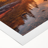 Rolled canvas print showcasing a serene seascape design with vibrant blues and subtle sunset hues, ideal for coastal-themed home decor. Perfectly packaged for easy display.