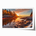 Rolled print of a serene seascape landscape featuring gentle waves and a soft sunset, perfect for adding a tranquil touch to home decor.