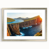 Framed wall art collection featuring a serene seascape landscape design in silver frame with matting, perfect for enhancing modern home decor.