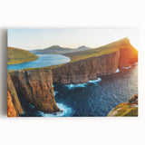 Stretched canvas artwork showcasing a serene seascape design, featuring calming blues and soft whites, perfect for enhancing modern home decor.