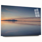 Acrylic glass wall art collection showcasing seascape design, featuring vibrant colors and intricate details of ocean waves, displayed in a side view without pins.