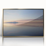 Framed acrylic wall art showcasing a stunning seascape design with gold accents, perfect for home decor. Ideal for adding elegance to living spaces.