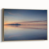 Framed canvas wall art showcasing a serene seascape design with a gold frame, ideal for coastal-themed decor, enhancing any living space’s elegance.