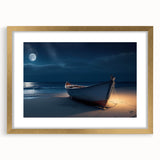 Framed wall art collection featuring a serene seascape design with a gold mat and frame, ideal for enhancing home decor with a coastal aesthetic.