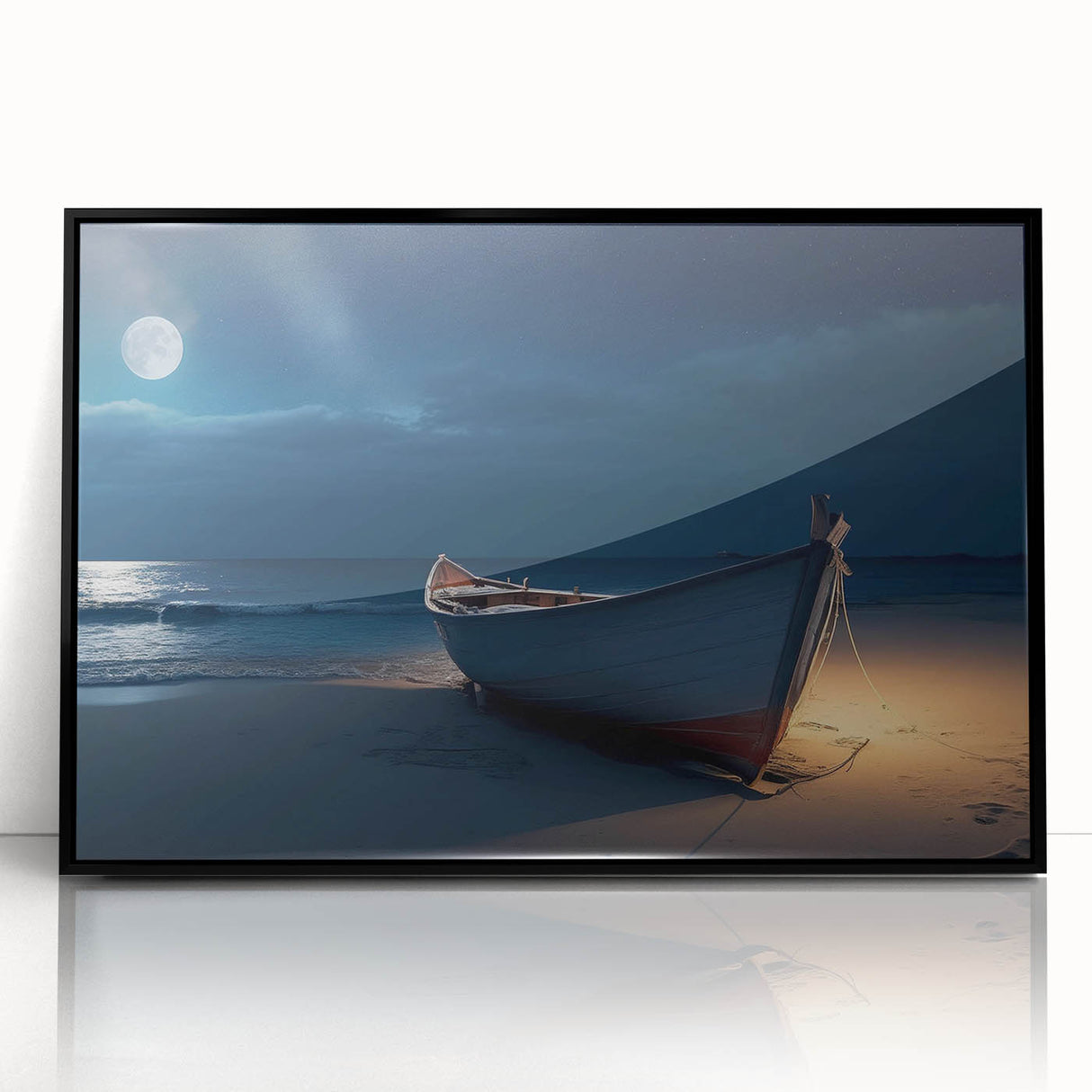 Framed wall art from the Landscapes & Seascapes Design Collection featuring a vibrant, abstract seascape in a black frame, perfect for home decor enhancements.