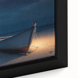 Framed canvas wall art showcasing a vibrant seascape design with rich blue tones and intricate details, perfect for enhancing coastal-themed decor.