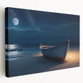 Stretched canvas wall art showcasing a serene seascape design in calming blue and white tones. Ideal for coastal-themed decor, enhancing any living space with tranquility.