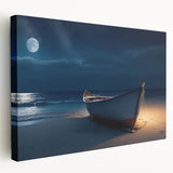 Stretched canvas wall art showcasing a serene seascape design in calming blue and white tones. Ideal for coastal-themed decor, enhancing any living space with tranquility.