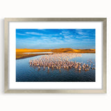 Framed wall art collection showcasing a serene seascape design with silver matting, perfect for enhancing modern decor in coastal-themed interiors.
