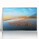 Framed wall art collection showcasing serene seascapes with vibrant colors and intricate details, presented in a sleek white frame to enhance any decor.