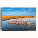 Vibrant stretched canvas wall art showcasing a serene seascape design, featuring calming blues and greens, perfect for coastal decor enthusiasts.