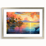 Framed wall art collection showcasing a serene seascape design with a silver mat, perfect for home decor. The artwork features calming ocean hues and intricate details, ideal for enhancing living spaces.