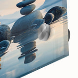 Close-up of a stunning acrylic glass wall art piece showcasing vibrant seascape landscapes, perfect for home decor, highlighting intricate details and colors.