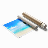 Stunning rolled print showcasing a vibrant seascape design, featuring calming blues and greens, perfect for enhancing home decor and adding a touch of tranquility.