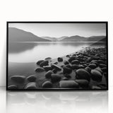 Framed acrylic wall art showcasing a serene seascape design with vibrant blues and soft whites, offering a modern aesthetic for coastal home decor. Ideal for enhancing living spaces and creating a calming atmosphere.