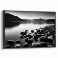 Framed canvas wall art from the Landscapes & Seascapes collection, showcasing a serene seascape design with black framing, perfect for modern home decor.