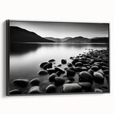 Framed canvas wall art from the Landscapes & Seascapes collection, showcasing a serene seascape design with black framing, perfect for modern home decor.