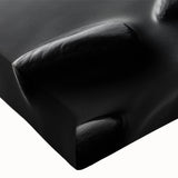 Close-up of a stretched canvas wall art piece showcasing a vibrant seascape design with rich blues and greens, perfect for coastal-themed decor.