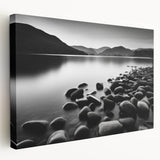 Stretched canvas wall art showcasing a serene ocean landscape with vibrant blues and greens, perfect for enhancing modern home decor.