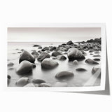 Rolled print showcasing a serene seascape design, featuring soft waves and a calming blue palette, ideal for coastal-themed decor and interior design inspiration.