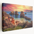Stretched canvas wall art showcasing a serene seascape design, featuring calming blue hues and intricate details, perfect for enhancing home decor.
