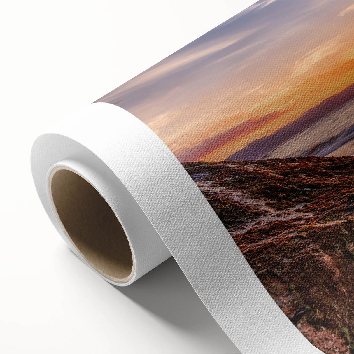Vibrant rolled canvas artwork showcasing a serene seascape, featuring soft blues and greens, ideal for enhancing coastal-themed home decor.