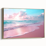 Framed canvas wall art from the Landscapes & Seascapes collection, showcasing vibrant coastal scenery with a gold frame, perfect for modern home decor.