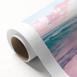 Vibrant rolled canvas artwork showcasing a serene seascape with calming blue tones and gentle waves, perfect for enhancing coastal-themed decor.