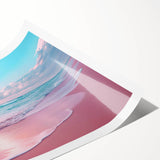 Vibrant rolled print of a seascape landscape artwork showcasing tranquil ocean waves and a stunning sunset, perfect for home decor and art enthusiasts.