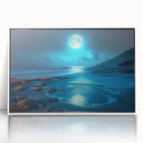 Framed acrylic wall art collection showcasing vibrant seascape design with a white frame, ideal for enhancing modern home decor.