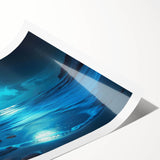Rolled print of a vibrant seascape design, showcasing calming blues and greens, perfect for coastal-themed decor. Packaged securely in a protective tube for safe delivery.