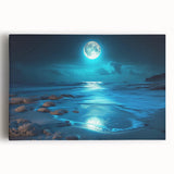 Stretched canvas wall art showcasing a vibrant seascape design with rich blues and greens, perfect for enhancing coastal-themed interiors and adding a calming ambiance. Ideal for home decor enthusiasts seeking ocean-inspired artwork.