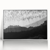 Framed acrylic wall art collection featuring vibrant seascapes and landscapes, displayed in a sleek white frame showcasing serene ocean views and lush greenery.