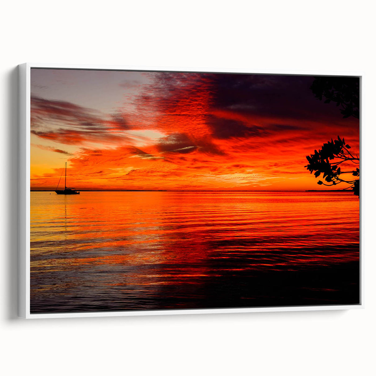 Framed canvas wall art showcasing a serene seascape design with vibrant blues and soft whites, elegantly displayed from the side view against a neutral background. Ideal for coastal decor enthusiasts seeking tranquility in their living space.
