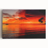 Stretched canvas wall art featuring a serene seascape design with vibrant blues and soft whites, ideal for enhancing coastal-themed interiors.