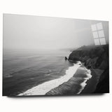 Acrylic landscape wall art collection showcasing a vibrant seascape design, displayed in a sleek frame, highlighting rich blues and greens for a calming effect.