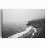 Stretched canvas wall art showcasing a serene seascape design with vibrant blues and soft whites, adding a tranquil touch to home decor. Perfect for coastal-themed interiors.