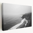 Stretched canvas wall art featuring a vibrant seascape design, showcasing dynamic blue waves and golden sunlight, perfect for coastal-themed decor.