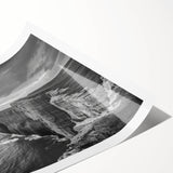 Vibrant rolled print showcasing a seascape design with rich blues and greens, ideal for coastal-themed decor, carefully packaged in a protective tube.