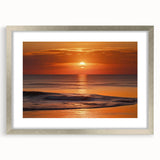 Silver-framed wall art collection showcasing a serene seascape design with a matte finish, ideal for enhancing modern home decor and coastal themes.