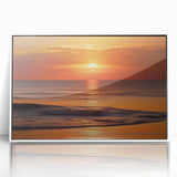 Framed acrylic wall art from the Landscapes & Seascapes collection, showcasing a serene ocean view with vibrant colors and a sleek white frame, perfect for modern decor.