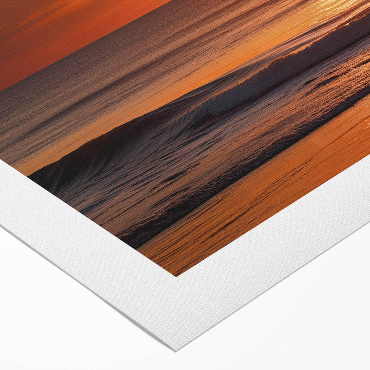 Rolled canvas showcasing a vibrant seascape wall art design, featuring soothing blue and green hues, ideal for coastal-themed decor. Perfectly packaged in a protective cardboard tube for safe delivery.