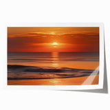 Rolled print of a serene seascape wall art design featuring calming blue and green hues, ideal for home decor, packaged securely for protection during shipping.