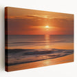 Stretched canvas wall art showcasing a vibrant seascape design, featuring rich blues and greens with subtle waves, perfect for coastal home decor.