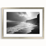Framed silver mat showcasing a stunning seascape wall art piece from the Landscapes & Seascapes Design 55 collection, perfect for home decor enhancement.
