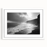 Framed wall art collection showcasing vibrant seascapes and landscapes with a white mat, ideal for home decor and enhancing interior aesthetics.