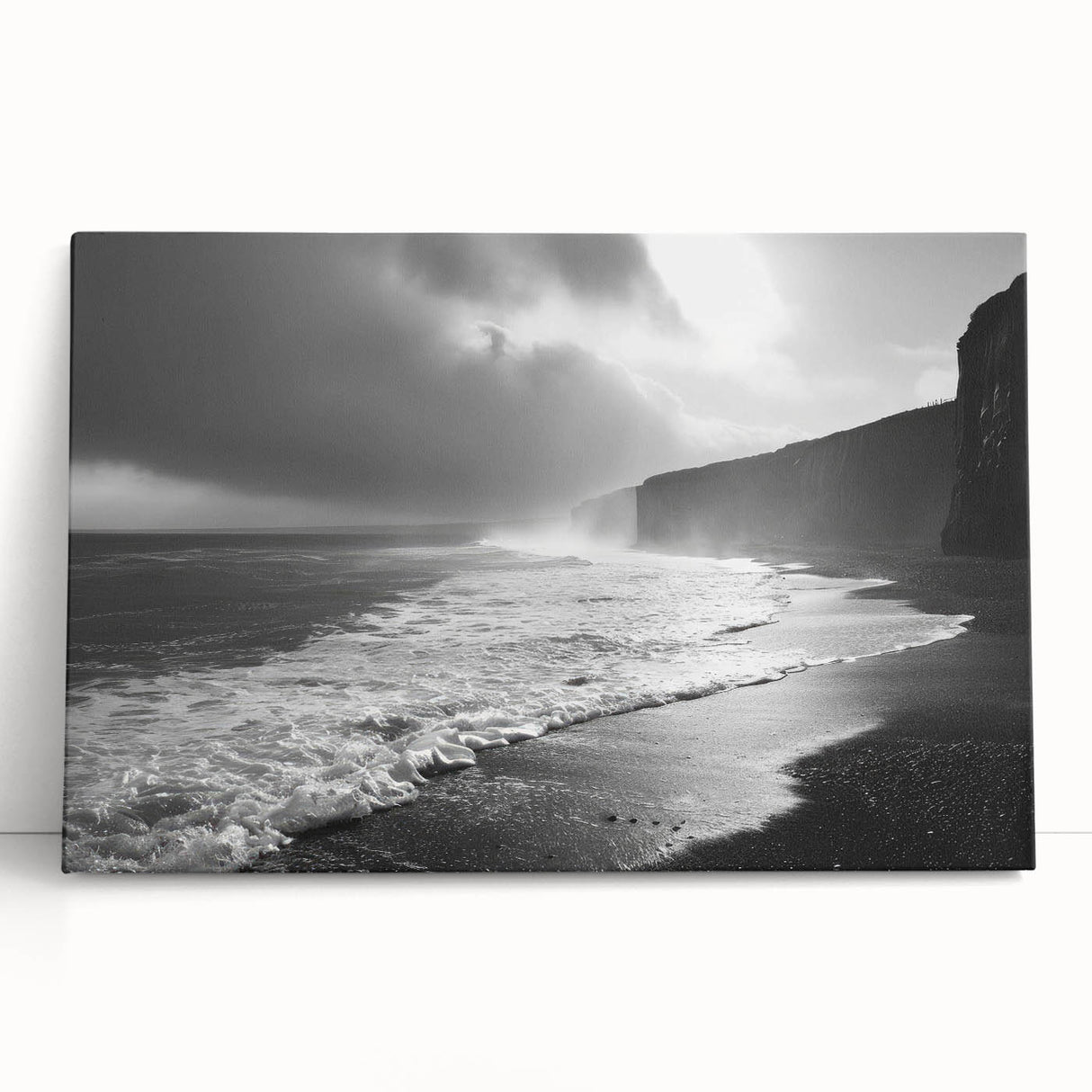 Stretched canvas wall art from the Landscapes & Seascapes collection, showcasing a vibrant coastal scene with rich blues and greens, perfect for home decor.